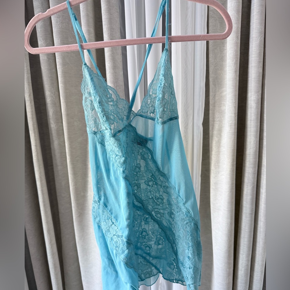 Frederick's of Hollywood Teal Lace Chemise